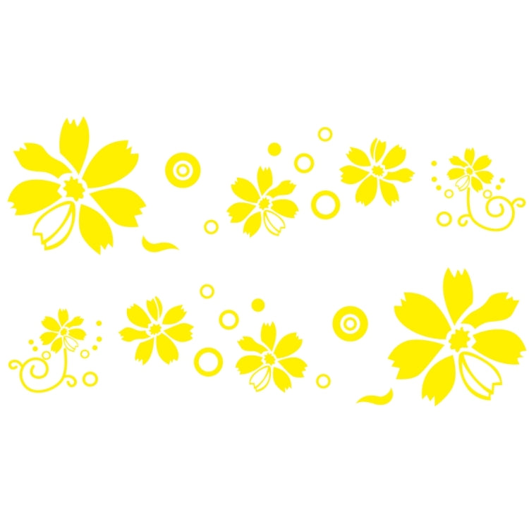 2 PCS/Set D-510 Flowers Pattern Car Modified Decorative Sticker(Yellow) - Decorative Sticker by PMC Jewellery | Online Shopping South Africa | PMC Jewellery | Buy Now Pay Later Mobicred