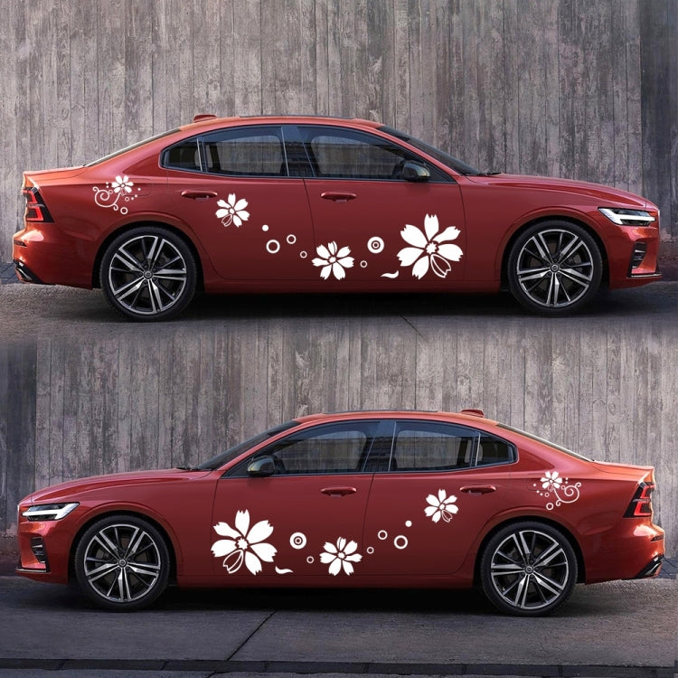 2 PCS/Set D-510 Flowers Pattern Car Modified Decorative Sticker(White) - Decorative Sticker by PMC Jewellery | Online Shopping South Africa | PMC Jewellery | Buy Now Pay Later Mobicred