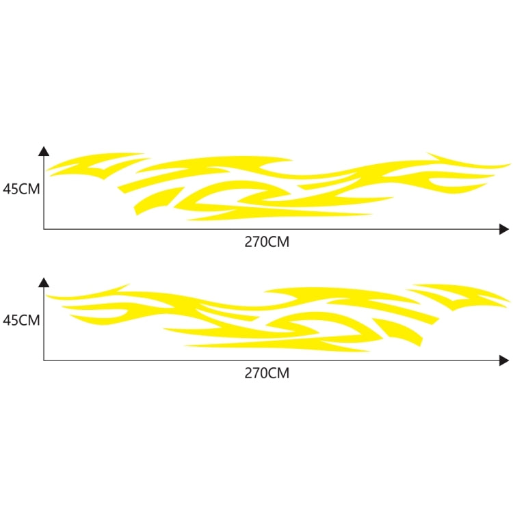 2 PCS/Set D-521 Fire Totem Pattern Car Modified Decorative Sticker(Yellow) - Decorative Sticker by PMC TechLife | Online Shopping South Africa | PMC TechLife | Buy Now Pay Later Mobicred