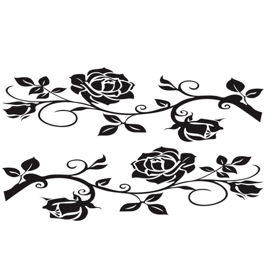 2 PCS/Set D-545 Rose Pattern Car Modified Decorative Sticker(Black) - Decorative Sticker by PMC Jewellery | Online Shopping South Africa | PMC Jewellery | Buy Now Pay Later Mobicred