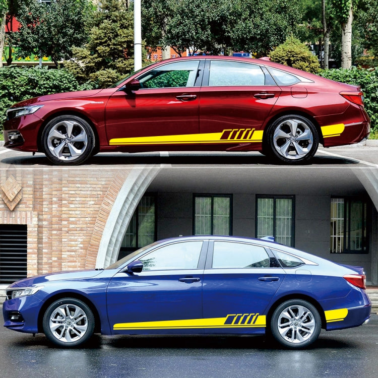 2 PCS/Set D-608 Stripe Pattern Car Modified Decorative Sticker(Yellow) - Decorative Sticker by PMC Jewellery | Online Shopping South Africa | PMC Jewellery | Buy Now Pay Later Mobicred