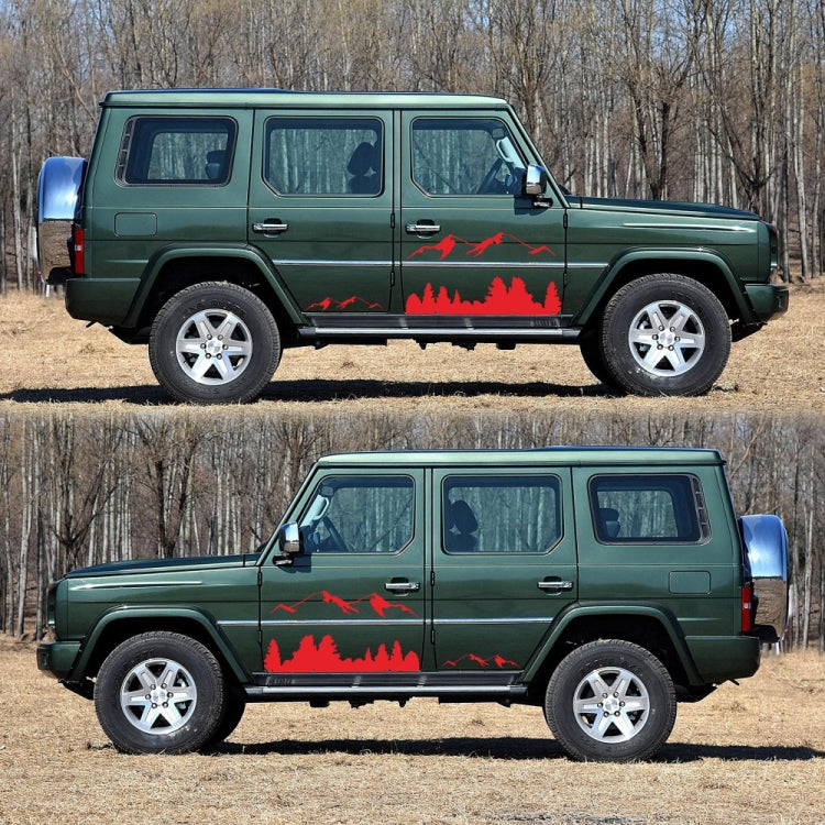 2 PCS/Set D-684 Mountain Totem Pattern Car Modified Decorative Sticker(Red) - free shipping - PMC Jewellery - Order now!