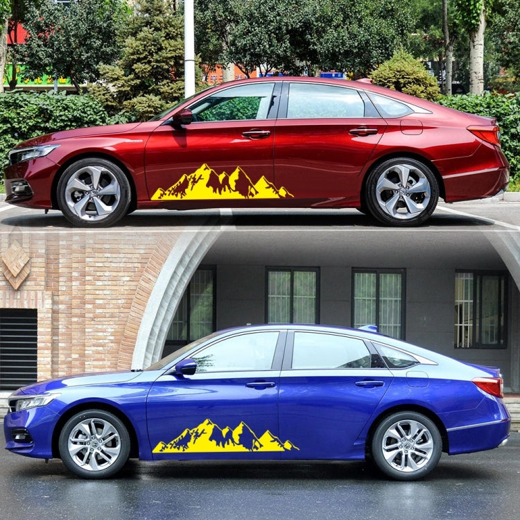 2 PCS/Set D-750 Mountain Pattern Car Modified Decorative Sticker(Yellow) - Decorative Sticker by PMC TechLife | Online Shopping South Africa | PMC TechLife | Buy Now Pay Later Mobicred