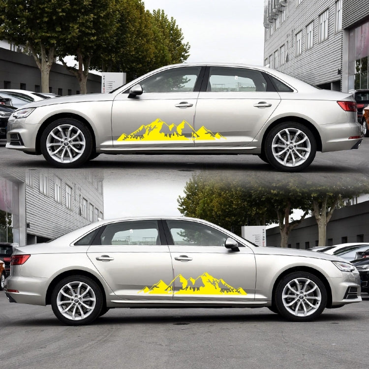 2 PCS/Set D-750 Mountain Pattern Car Modified Decorative Sticker(Yellow) - Decorative Sticker by PMC TechLife | Online Shopping South Africa | PMC TechLife | Buy Now Pay Later Mobicred