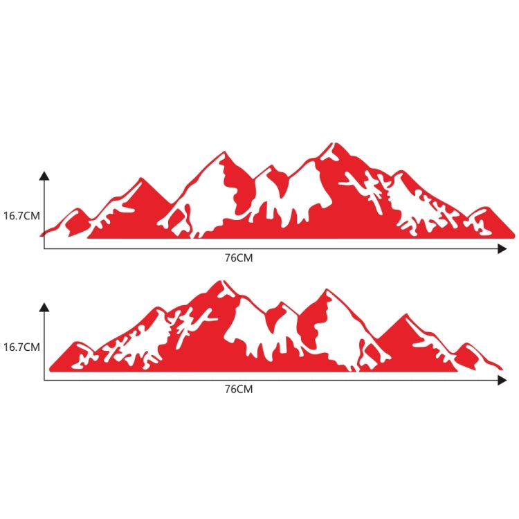 2 PCS/Set D-750 Mountain Pattern Car Modified Decorative Sticker(Red) - Decorative Sticker by PMC TechLife | Online Shopping South Africa | PMC TechLife | Buy Now Pay Later Mobicred