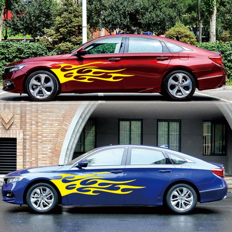 2 PCS/Set D-751 Flame Pattern Car Modified Decorative Sticker(Yellow) - Decorative Sticker by PMC TechLife | Online Shopping South Africa | PMC TechLife | Buy Now Pay Later Mobicred