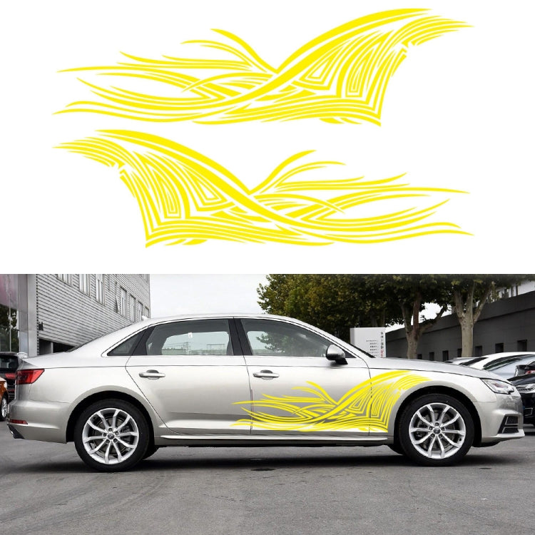 2 PCS/Set D-752 Lines Pattern Car Modified Decorative Sticker(Yellow) - Decorative Sticker by PMC TechLife | Online Shopping South Africa | PMC TechLife | Buy Now Pay Later Mobicred