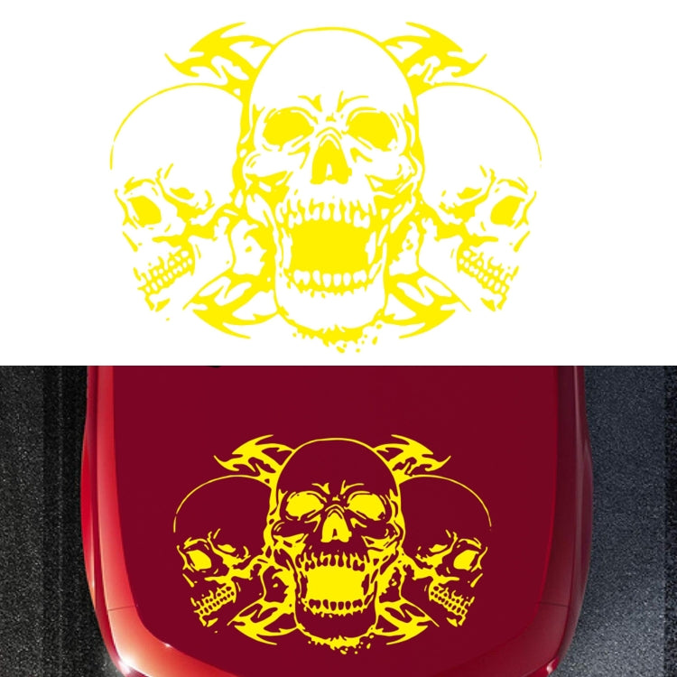 D-923 Three Skulls Pattern Car Modified Decorative Sticker(Yellow) - Decorative Sticker by PMC TechLife | Online Shopping South Africa | PMC TechLife | Buy Now Pay Later Mobicred