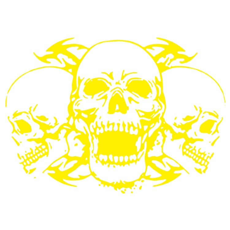 D-923 Three Skulls Pattern Car Modified Decorative Sticker(Yellow) - Decorative Sticker by PMC TechLife | Online Shopping South Africa | PMC TechLife | Buy Now Pay Later Mobicred