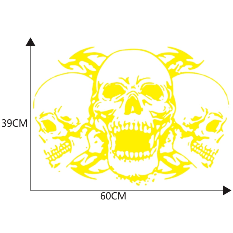 D-923 Three Skulls Pattern Car Modified Decorative Sticker(Yellow) - Decorative Sticker by PMC TechLife | Online Shopping South Africa | PMC TechLife | Buy Now Pay Later Mobicred