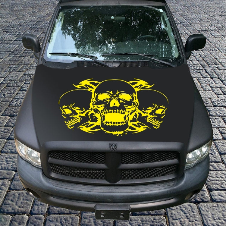 D-923 Three Skulls Pattern Car Modified Decorative Sticker(Yellow) - Decorative Sticker by PMC TechLife | Online Shopping South Africa | PMC TechLife | Buy Now Pay Later Mobicred