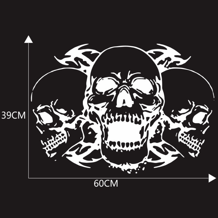 D-923 Three Skulls Pattern Car Modified Decorative Sticker(White) - Decorative Sticker by PMC TechLife | Online Shopping South Africa | PMC TechLife | Buy Now Pay Later Mobicred