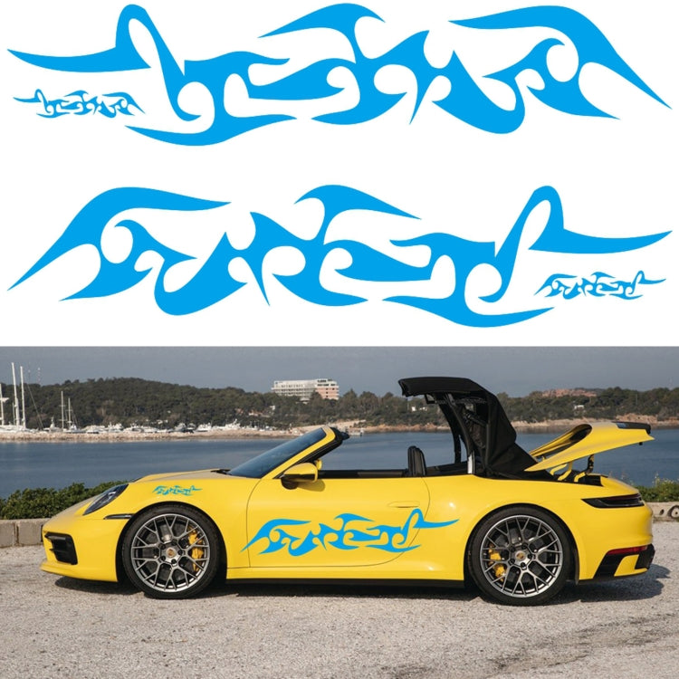 2 PCS/Set D-925 Flame Pattern Car Modified Decorative Sticker(Blue) - Decorative Sticker by PMC TechLife | Online Shopping South Africa | PMC TechLife | Buy Now Pay Later Mobicred