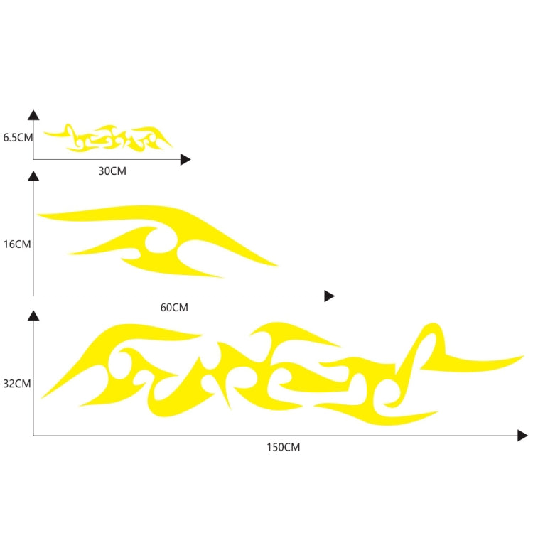 2 PCS/Set D-925 Flame Pattern Car Modified Decorative Sticker(Yellow) - Decorative Sticker by PMC TechLife | Online Shopping South Africa | PMC TechLife | Buy Now Pay Later Mobicred