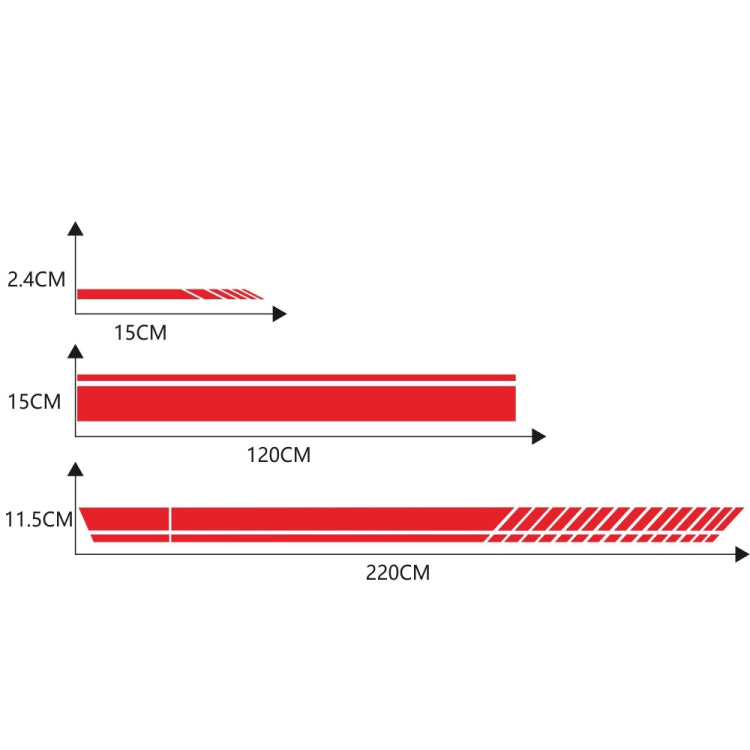 D-936 Stripe Pattern Car Modified Decorative Sticker(Red) - Decorative Sticker by PMC Jewellery | Online Shopping South Africa | PMC Jewellery | Buy Now Pay Later Mobicred
