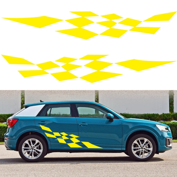 2 PCS/Set D-943 Checkered Flag Pattern Car Modified Decorative Sticker(Yellow) - Decorative Sticker by PMC TechLife | Online Shopping South Africa | PMC TechLife | Buy Now Pay Later Mobicred