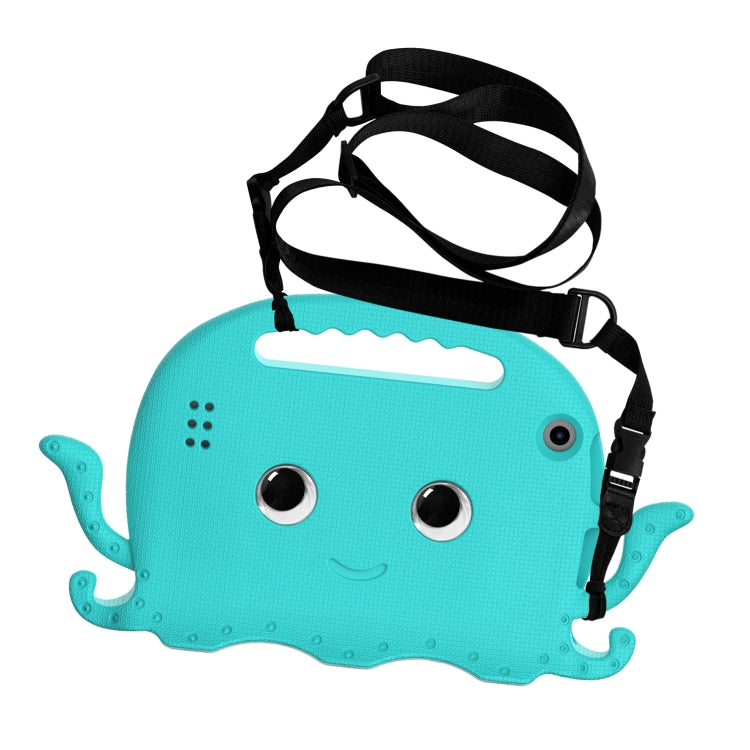For Amazon Kindle Fire HD 7 2019 / 2017 / 2015 Octopus EVA Shockproof Tablet Case with Screen Film & Shoulder Strap(Glacier Green) - Amazon by PMC TechLife | Online Shopping South Africa | PMC TechLife | Buy Now Pay Later Mobicred