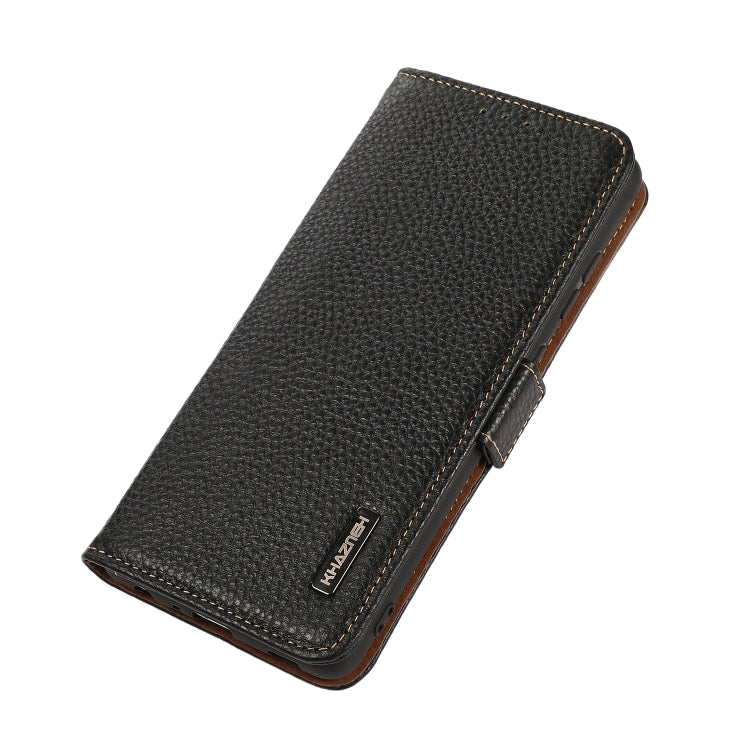For Huawei Nova 10 Pro KHAZNEH Side-Magnetic Litchi Genuine Leather RFID Phone Case(Black) - Huawei Cases by PMC TechLife | Online Shopping South Africa | PMC TechLife | Buy Now Pay Later Mobicred