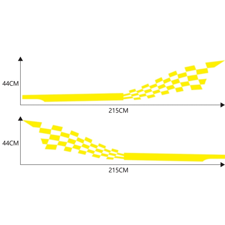 2 PCS/Set D-944 Striped Plaid Pattern Car Modified Decorative Sticker(Yellow) - Decorative Sticker by PMC TechLife | Online Shopping South Africa | PMC TechLife | Buy Now Pay Later Mobicred