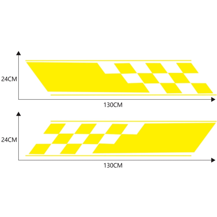 2 PCS/Set D-962 Checkered Flag Pattern Car Modified Decorative Sticker(Yellow) - free shipping - PMC Jewellery - Order now!