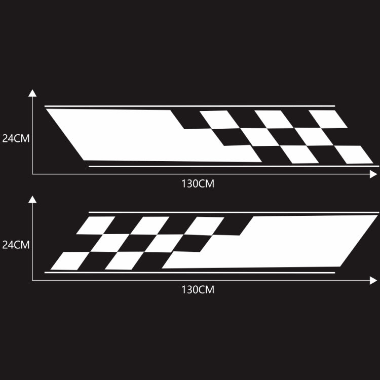 2 PCS/Set D-962 Checkered Flag Pattern Car Modified Decorative Sticker(White) - Decorative Sticker by PMC Jewellery | Online Shopping South Africa | PMC Jewellery | Buy Now Pay Later Mobicred