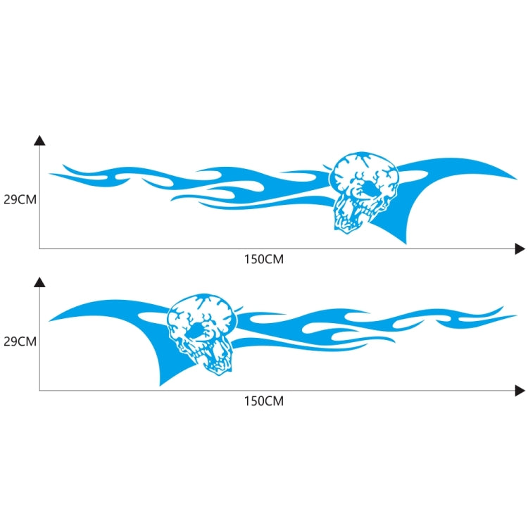 2 PCS/Set D-964 Skull Flame Pattern Car Modified Decorative Sticker(Blue) - Decorative Sticker by PMC TechLife | Online Shopping South Africa | PMC TechLife | Buy Now Pay Later Mobicred