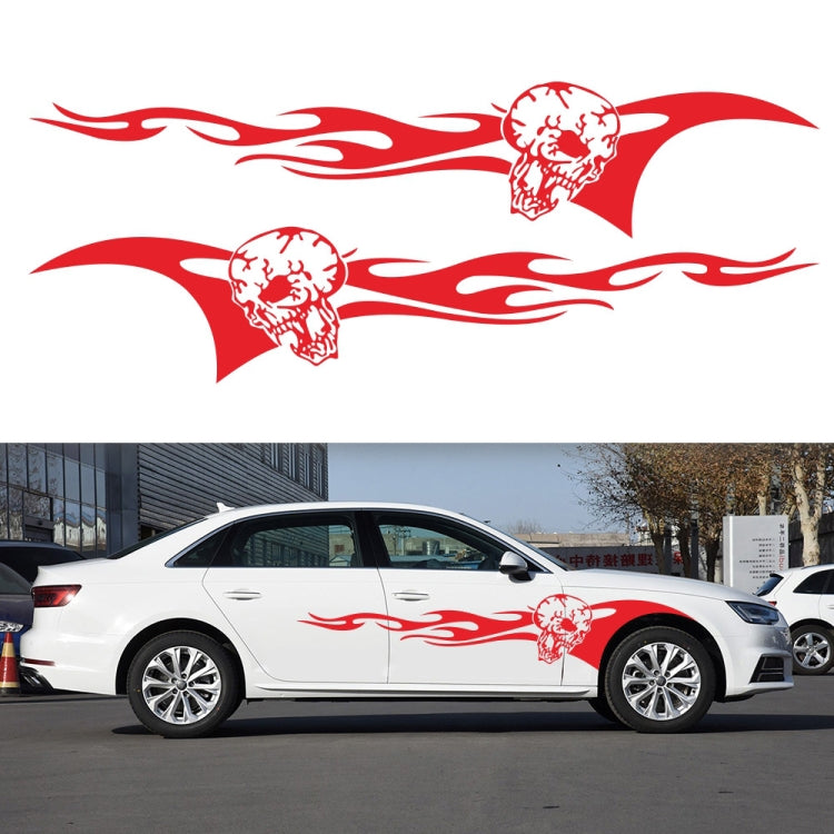 2 PCS/Set D-964 Skull Flame Pattern Car Modified Decorative Sticker(Red) - Decorative Sticker by PMC TechLife | Online Shopping South Africa | PMC TechLife | Buy Now Pay Later Mobicred