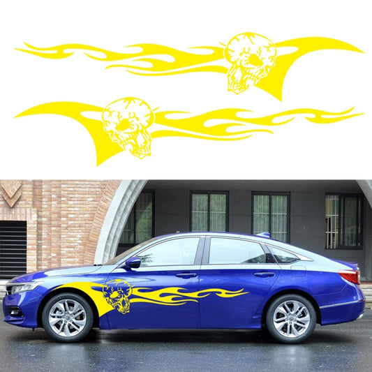 2 PCS/Set D-964 Skull Flame Pattern Car Modified Decorative Sticker(Yellow) - Decorative Sticker by PMC Jewellery | Online Shopping South Africa | PMC Jewellery | Buy Now Pay Later Mobicred