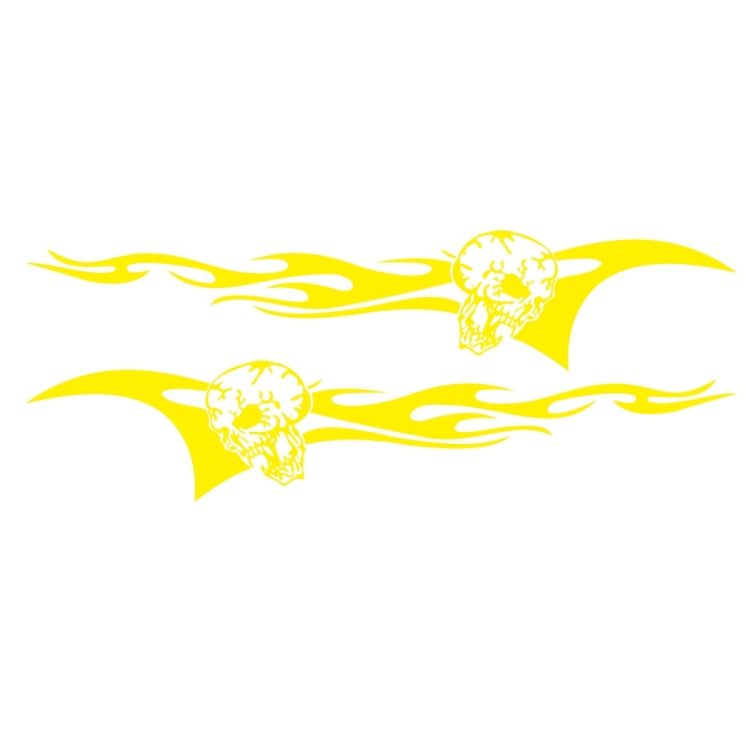 2 PCS/Set D-964 Skull Flame Pattern Car Modified Decorative Sticker(Yellow) - Decorative Sticker by PMC TechLife | Online Shopping South Africa | PMC TechLife | Buy Now Pay Later Mobicred