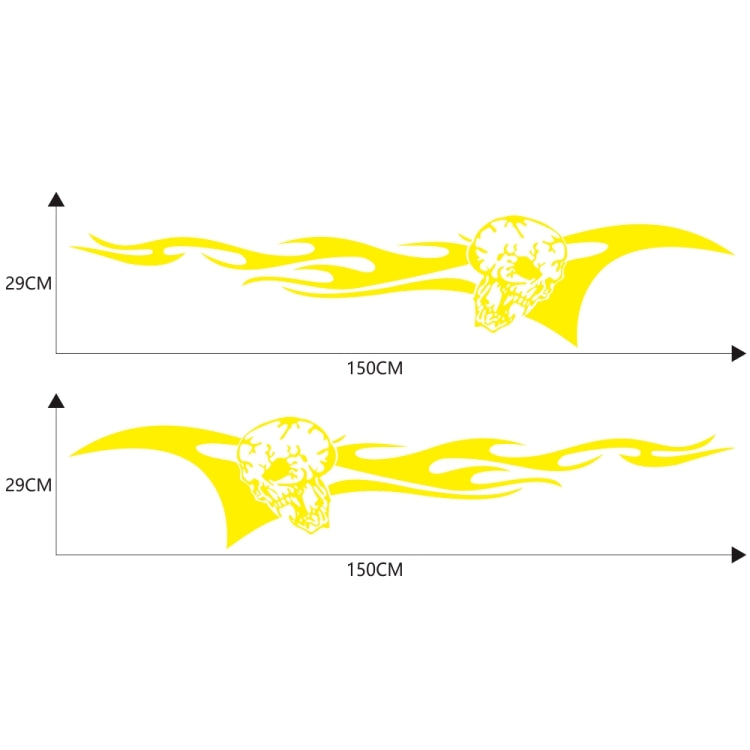 2 PCS/Set D-964 Skull Flame Pattern Car Modified Decorative Sticker(Yellow) - Decorative Sticker by PMC TechLife | Online Shopping South Africa | PMC TechLife | Buy Now Pay Later Mobicred