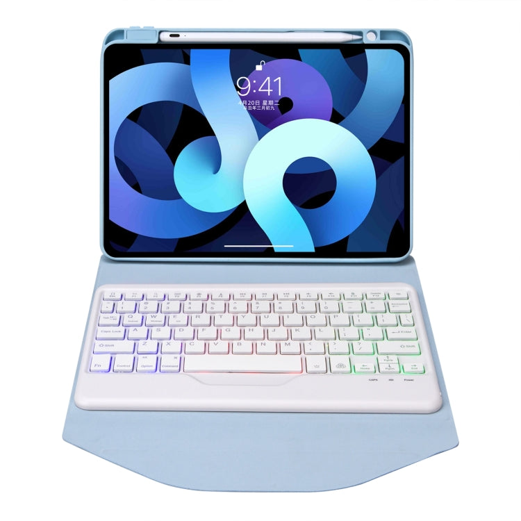 Z102BS Pen Slot Backlight Bluetooth Keyboard Leather Tablet Case For iPad 10.2 2021/2020/2019(Sky Blue) - free shipping - PMC TechLife - Order now!