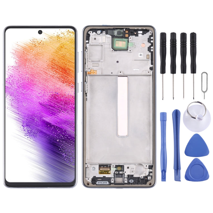 Original Super AMOLED LCD Screen For Samsung Galaxy A73 5G SM-A736B Digitizer Full Assembly with Frame - free shipping - PMc TechLife - Order now!