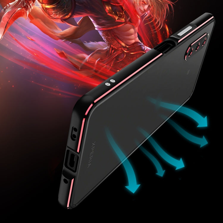 For Sony Xperia 10 ��� Aurora Series Lens Protector + Metal Frame Protective Phone Case(Black+Red) - Sony Cases by PMC TechLife | Online Shopping South Africa | PMC TechLife | Buy Now Pay Later Mobicred