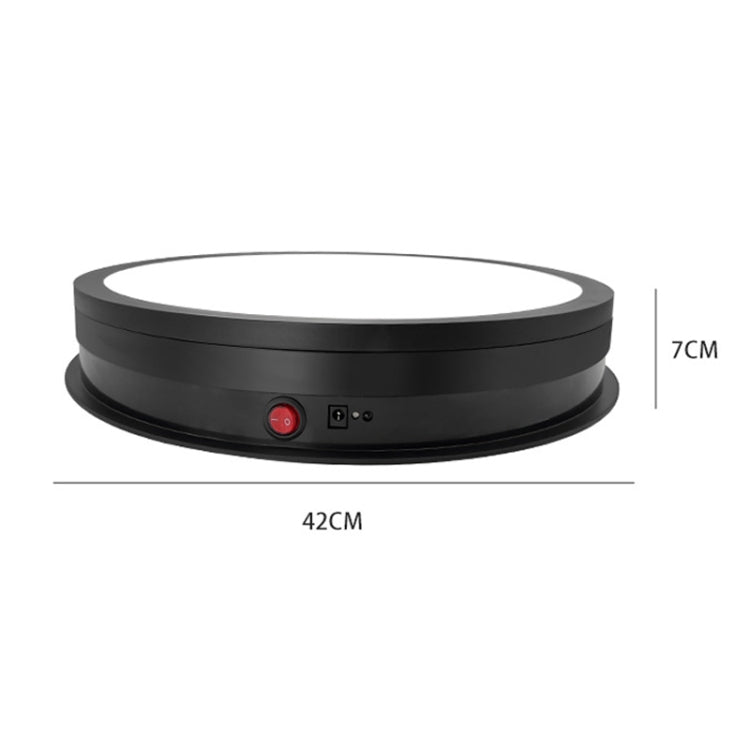 42cm LED Light Electric Rotating Display Stand Turntable, Power Plug:US Plug(Black) - free shipping - PMC TechLife - Order now!
