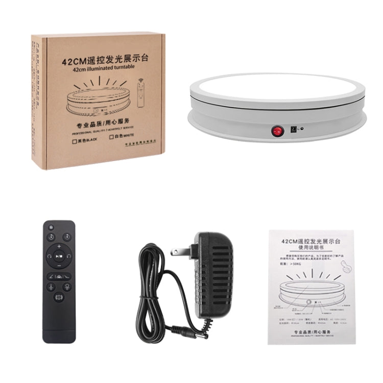 42cm LED Light Electric Rotating Display Stand Turntable, Power Plug:UK Plug(White) -  by PMC TechLife | Online Shopping South Africa | PMC TechLife | Buy Now Pay Later Mobicred