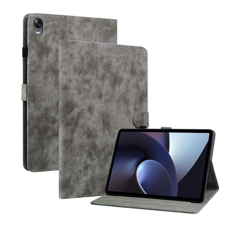 For OPPO Pad 11 Tiger Pattern PU Tablet Case(Grey) - OPPO by PMC TechLife | Online Shopping South Africa | PMC TechLife | Buy Now Pay Later Mobicred