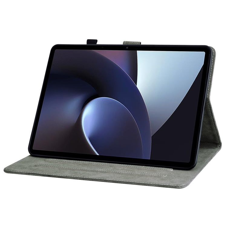 For OPPO Pad 11 Tiger Pattern PU Tablet Case(Grey) - OPPO by PMC TechLife | Online Shopping South Africa | PMC TechLife | Buy Now Pay Later Mobicred