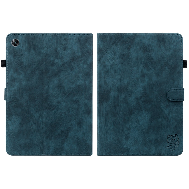 For OPPO Pad Air Tiger Pattern PU Tablet Case(Dark Blue) - free shipping - PMC TechLife - Order now!