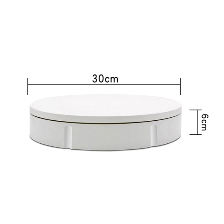 30cm Charging Rotating Display Stand Video Shooting Turntable, Load: 100kg, Power Plug:US Plug(White) -  by PMC TechLife | Online Shopping South Africa | PMC TechLife | Buy Now Pay Later Mobicred