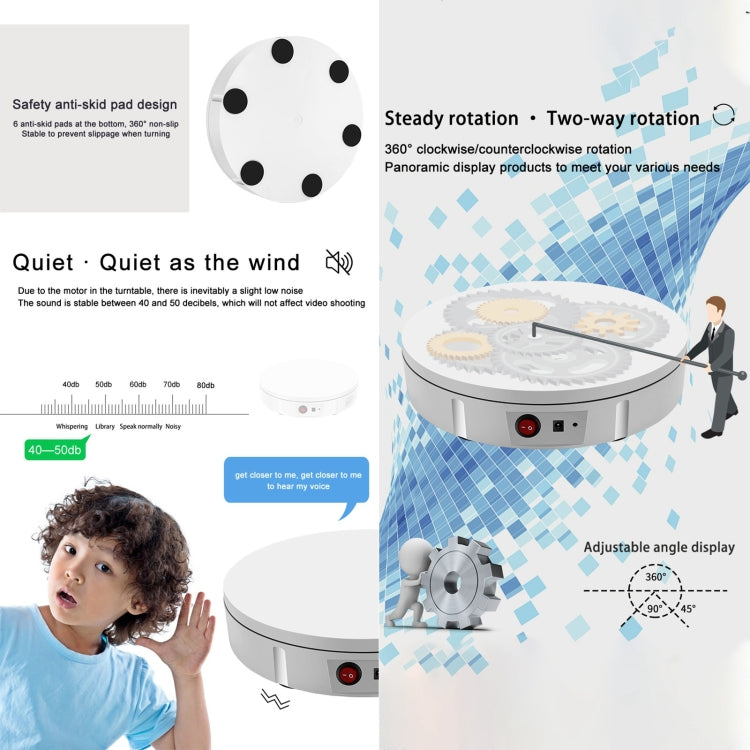 42cm Charging Rotating Display Stand Video Shooting Turntable, Load: 100kg, Power Plug:AU Plug(Black) -  by PMC TechLife | Online Shopping South Africa | PMC TechLife | Buy Now Pay Later Mobicred