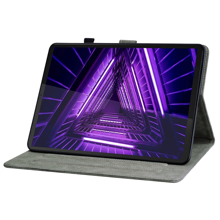 For Lenovo K10 Tiger Pattern PU Tablet Case(Dark Green) - Lenovo by PMC TechLife | Online Shopping South Africa | PMC TechLife | Buy Now Pay Later Mobicred