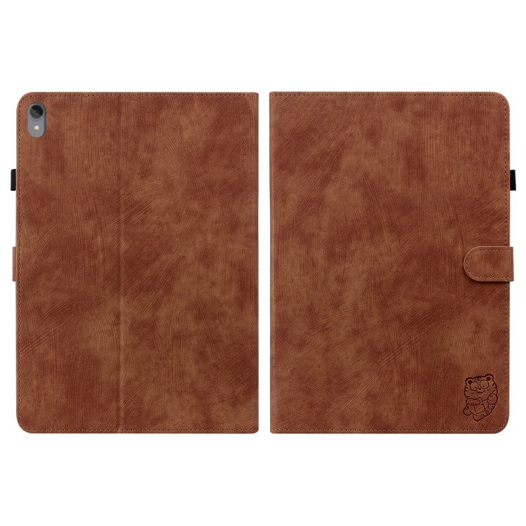 For Lenovo Tab P11/Pad Plus 2011 Tiger Pattern PU Tablet Case(Brown) - Lenovo by PMC TechLife | Online Shopping South Africa | PMC TechLife | Buy Now Pay Later Mobicred