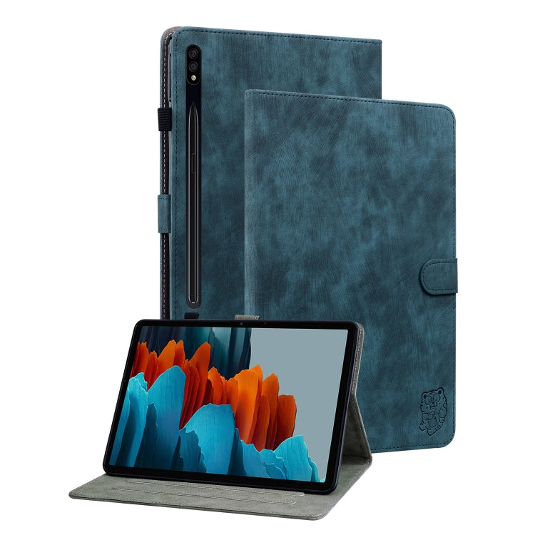 For Samsung Galaxy Tab S9+ Tiger Pattern Flip Leather Tablet Case(Dark Blue) - Galaxy Tab S9+ Cases by PMC Jewellery | Online Shopping South Africa | PMC Jewellery | Buy Now Pay Later Mobicred