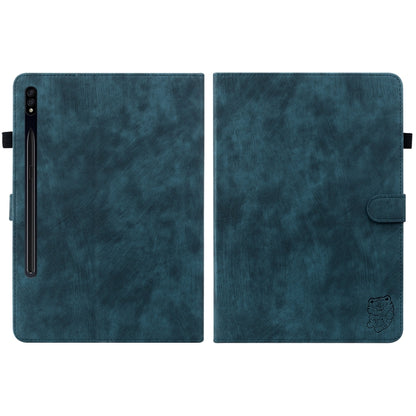 For Samsung Galaxy Tab S9+ Tiger Pattern Flip Leather Tablet Case(Dark Blue) - Galaxy Tab S9+ Cases by PMC Jewellery | Online Shopping South Africa | PMC Jewellery | Buy Now Pay Later Mobicred