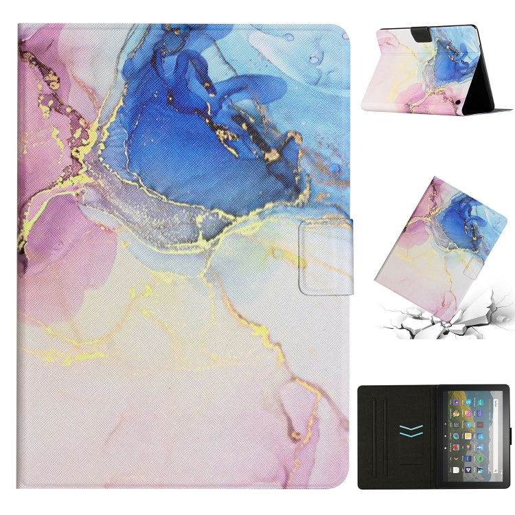 For Amazon Kindle HD 8 2020 Marble Pattern Smart Leather Tablet Case(Pink Blue) - Amazon by PMC TechLife | Online Shopping South Africa | PMC TechLife | Buy Now Pay Later Mobicred