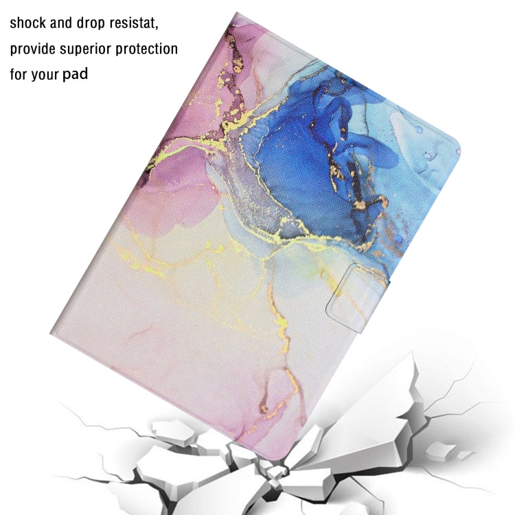For Lenovo Tab M10 X605F X505 Marble Pattern Smart Leather Tablet Case(Pink Blue) - Lenovo by PMC TechLife | Online Shopping South Africa | PMC TechLife | Buy Now Pay Later Mobicred