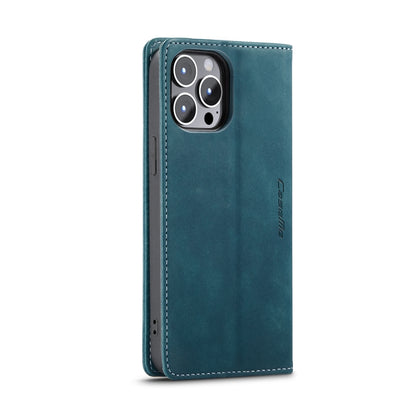 For iPhone 14 Pro CaseMe-013 Multifunctional Retro Frosted Leather Phone Case(Blue) - iPhone 14 Pro Cases by CaseMe | Online Shopping South Africa | PMC Jewellery | Buy Now Pay Later Mobicred