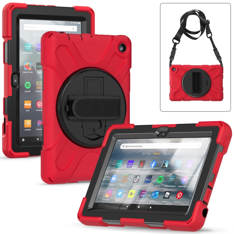 For Amazon Kindle Fire 7 2022 Hard PC Soft Silicone Full Body Tablet Case(Red) - Amazon by PMC TechLife | Online Shopping South Africa | PMC TechLife | Buy Now Pay Later Mobicred