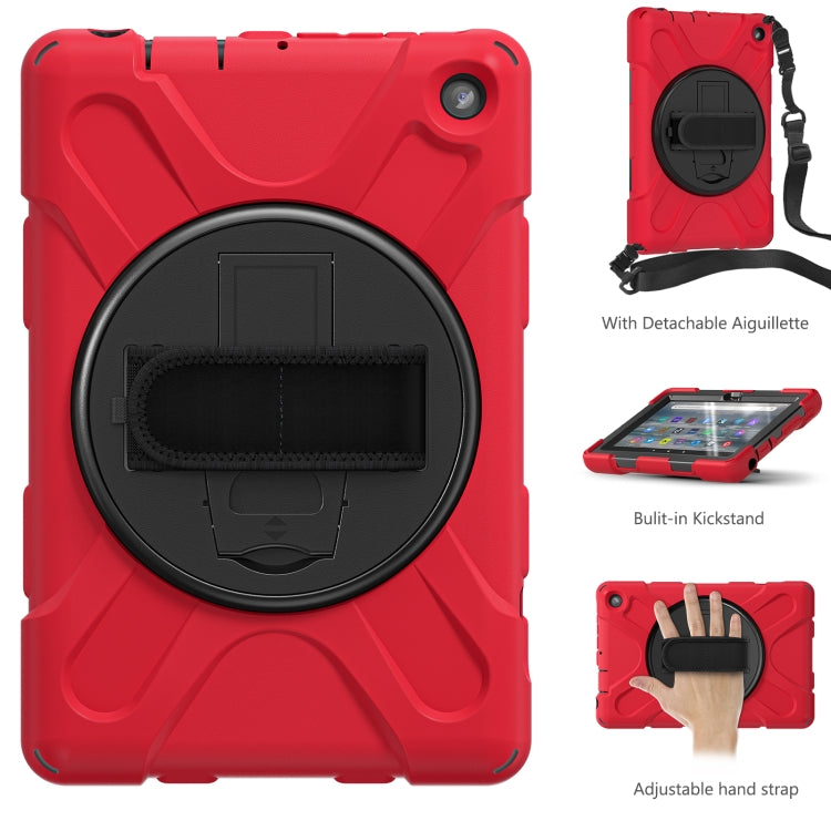 For Amazon Kindle Fire 7 2022 Hard PC Soft Silicone Full Body Tablet Case(Red) - Amazon by PMC TechLife | Online Shopping South Africa | PMC TechLife | Buy Now Pay Later Mobicred