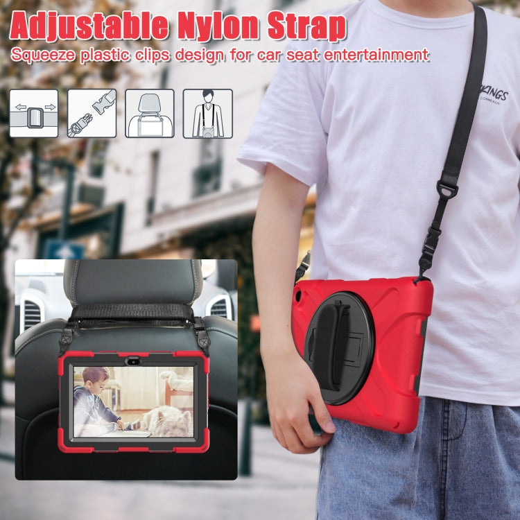 For Amazon Kindle Fire 7 2022 Hard PC Soft Silicone Full Body Tablet Case(Red) - Amazon by PMC TechLife | Online Shopping South Africa | PMC TechLife | Buy Now Pay Later Mobicred
